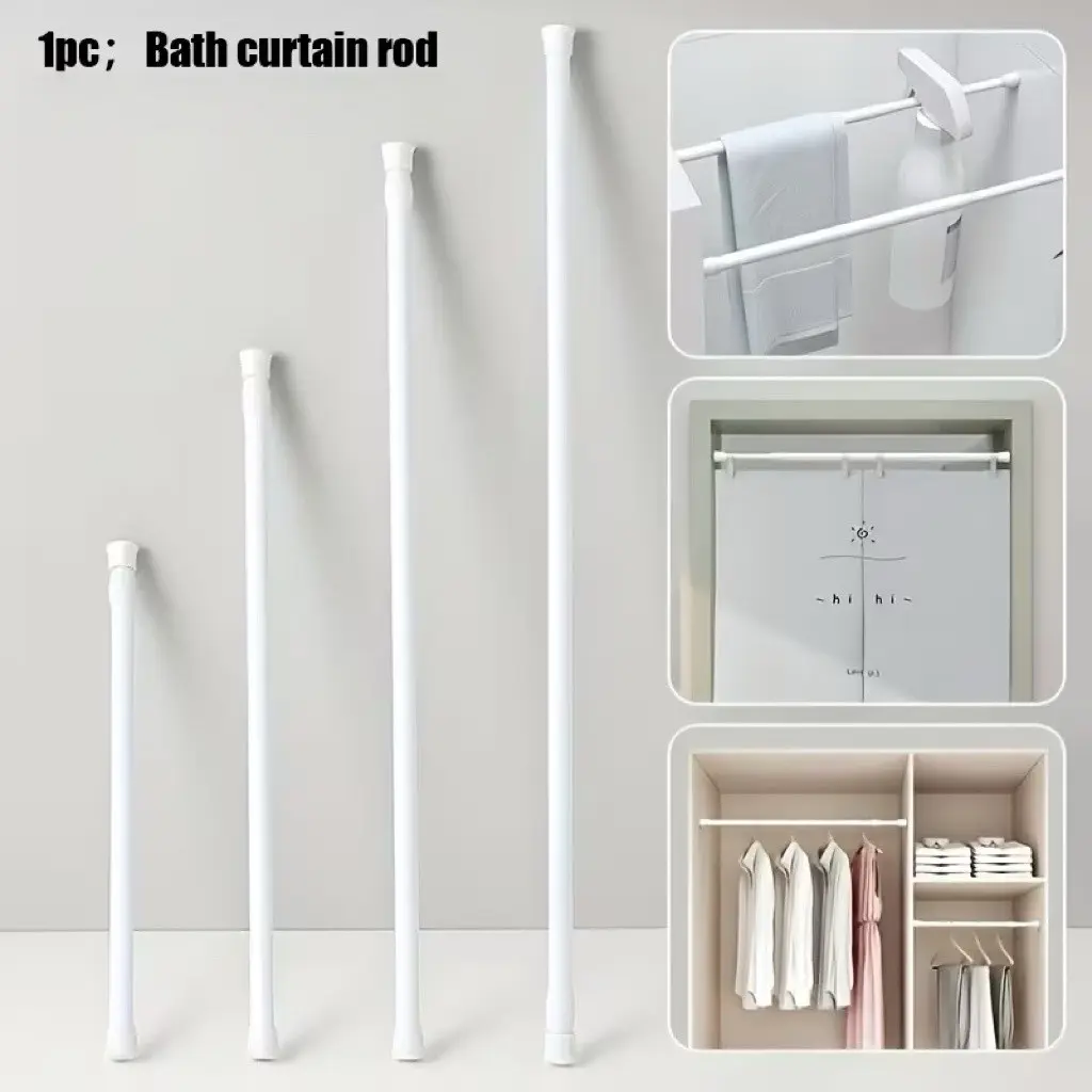 50-90cm Extendable Rod, Multi-Purpose No Drilling, Kitchen Bathroom Bedroom, Shower Curtain Rod, Roman Rod, Closet Rod, Door Curtain Rod, Laundry Rack
