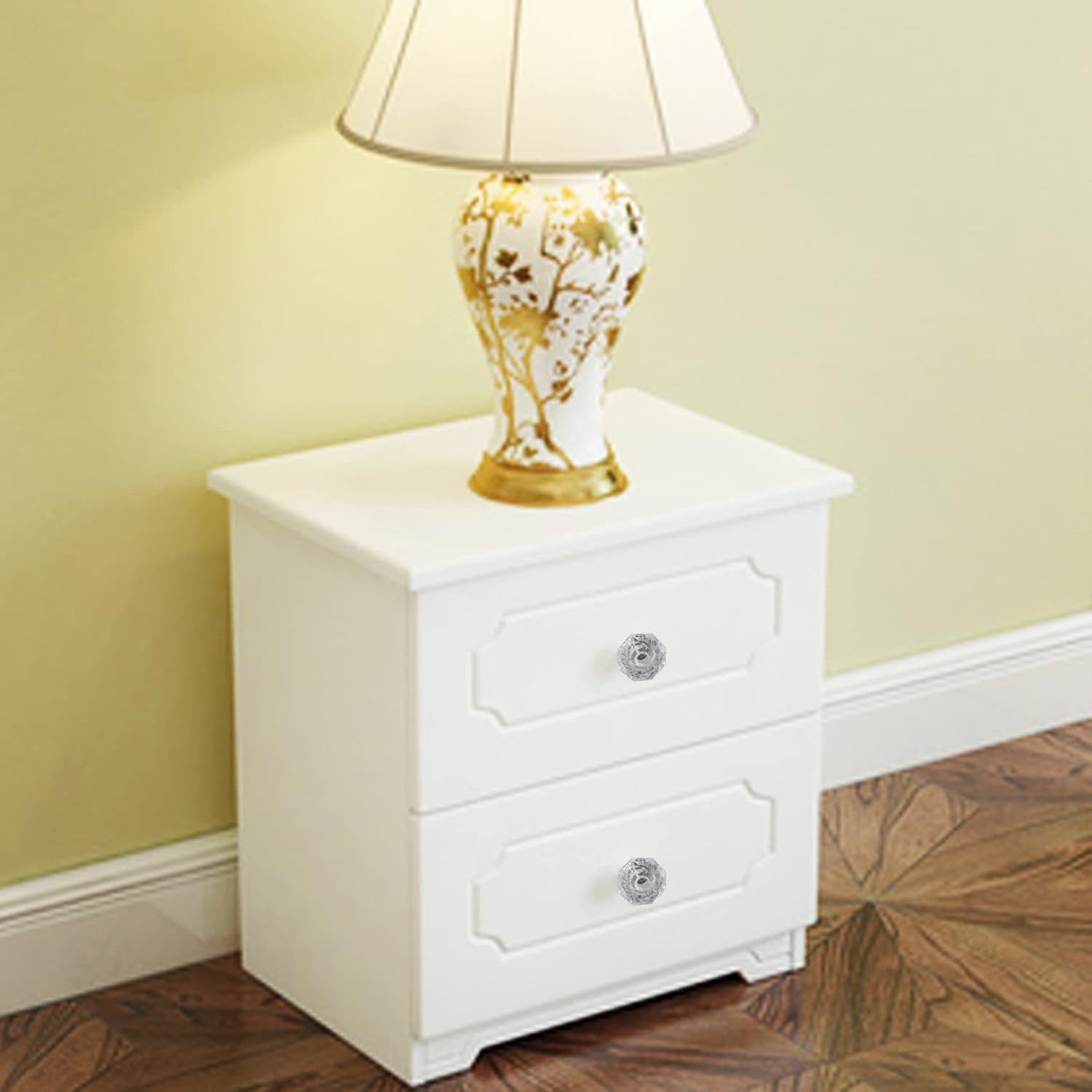 [Hand Tools Kits] 26Pcs Clear Crystal Drawer Knobs,with Screws,Acrylic Dresser Knobs,24MM Diamond-Shaped Pulls,Decor Door Pull Handle,for Vintage Wardrobe Wine Cabinet,Closets,Dresser Drawer,Cupboard