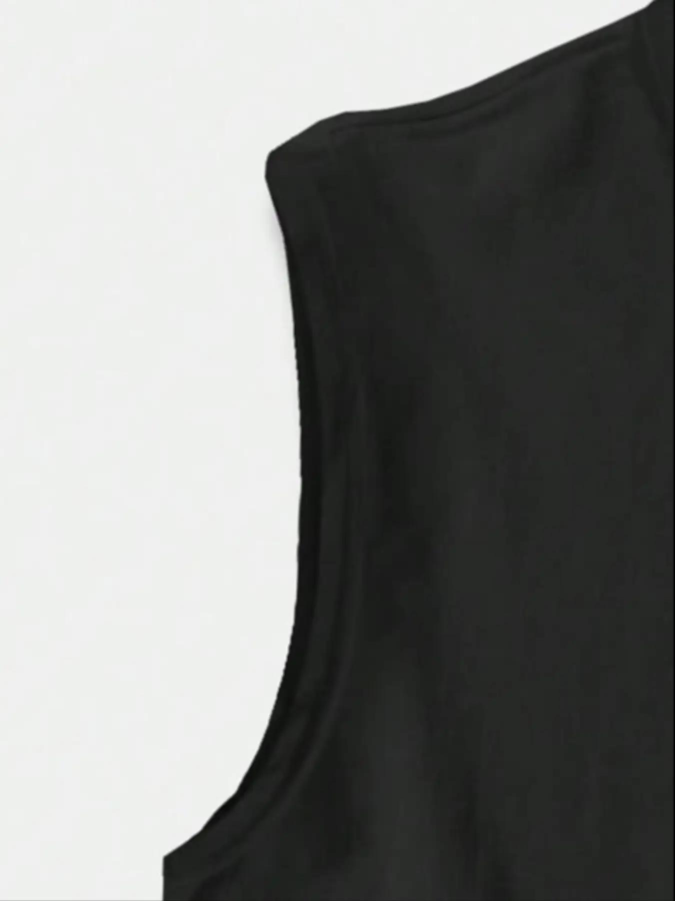 Men's Low Battery Print Sleep Tank Top, Casual Sleeveless Crew Neck Tee for Men, Comfy Loungewear for Daily Wear