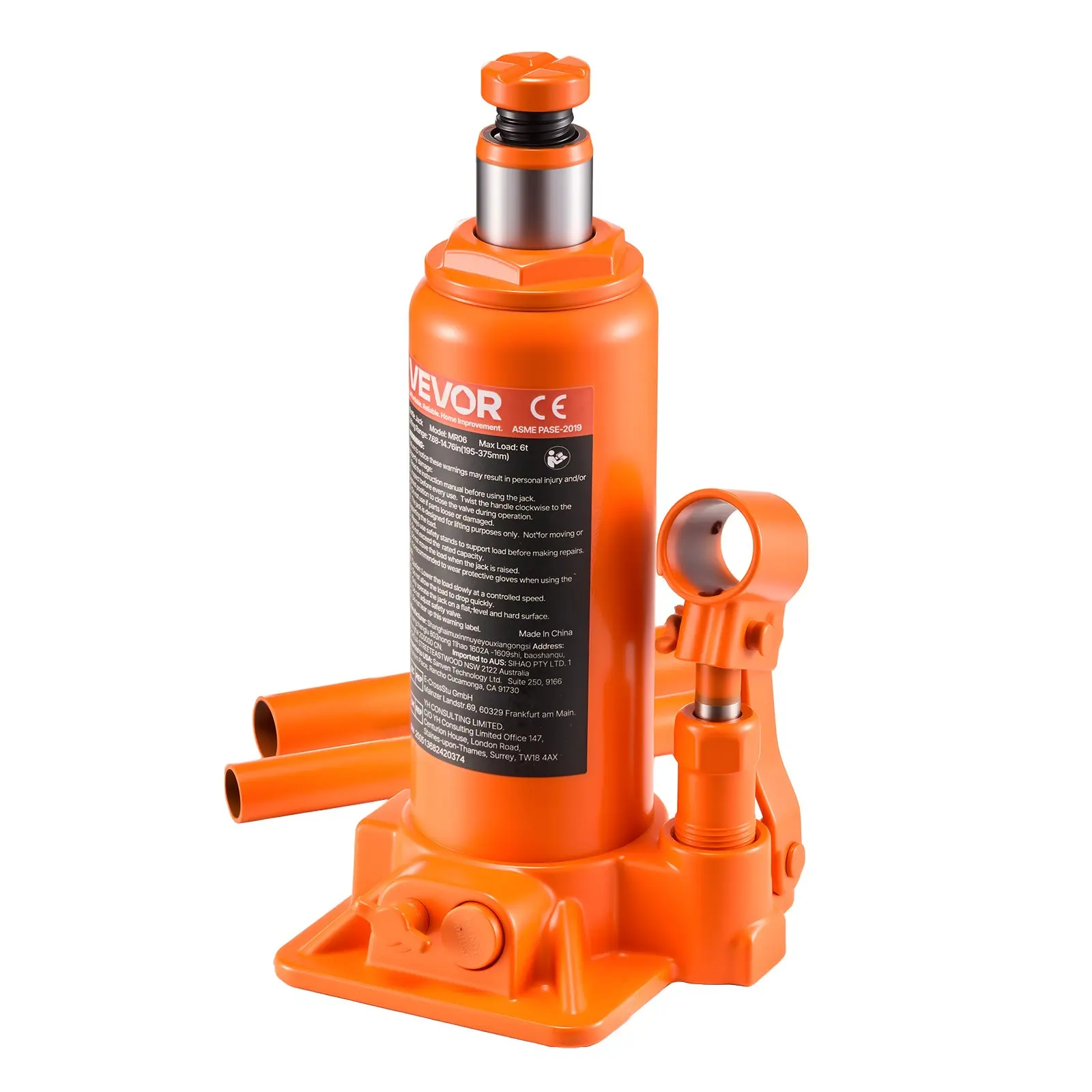 【DealsForYouDays】VEVOR Hydraulic Bottle Jack, 6 Ton (13227.6 lbs) Capacity, 7.7-14.8 Inch Lifting Range, Heavy Duty Welded Bottle Jack for Car, SUV, Pickup, Auto Repair, House Lift and Agricultural Equipment, Orange