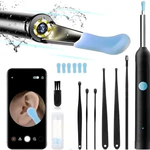 Visual Ear Wax Removal Tool, 9pcs/set High-Definition Wireless Otoscope with HD Waterproof Ear Camera, Visual Earwax Cleaner Ear Cleaning Kit Safe & Easy Compatible with Phone & Tablet of iOS & Android System, Ear Cleaner