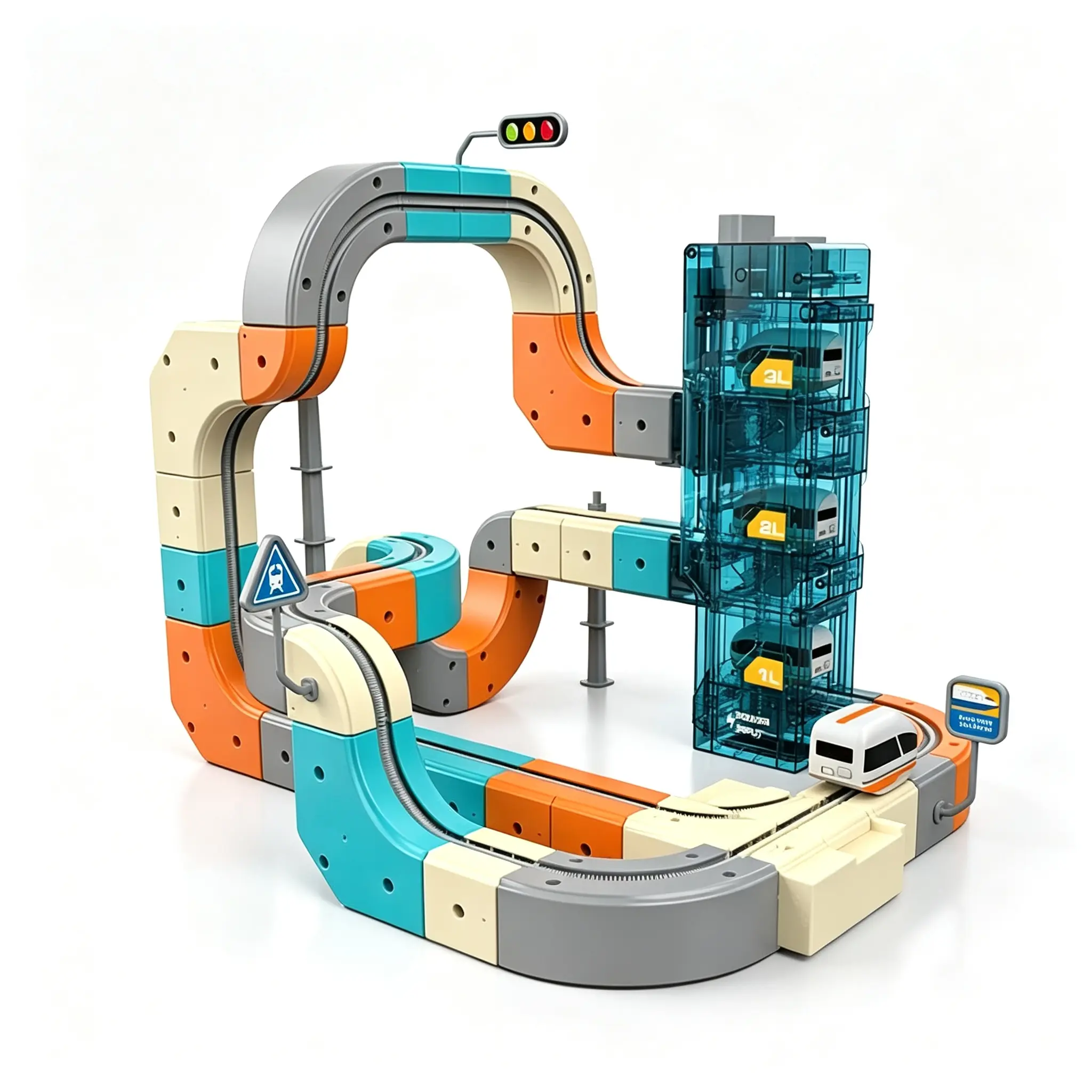 75PCS/106PCS Automatic Elevator Anti-Gravity Track Train Building Blocks, Flexible DIY Assemble STEM Educational Construction Toy, Indoor Parent-Child Play Travel Birthday Christmas Gift for Kids Ages 3+, Comes With Portable Color Gift Box