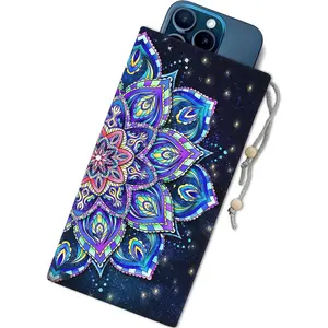 EMF Shield Sleeve for Cell Phone Reduce Signal Anti-EMP Pouch Against Radiation 5G RFID Blocking 4x8 Inch Mandala Phone Sleeve Bags