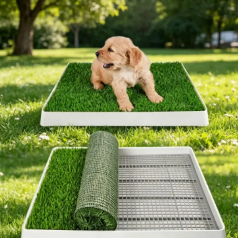 Realistic Artificial Grass Dog Pee Pad, Puppy Training Pads, Waterproof Eco-Friendly Odor-Free, Outdoor Balcony Pet Training Aid, Helps Train Dogs to Potty