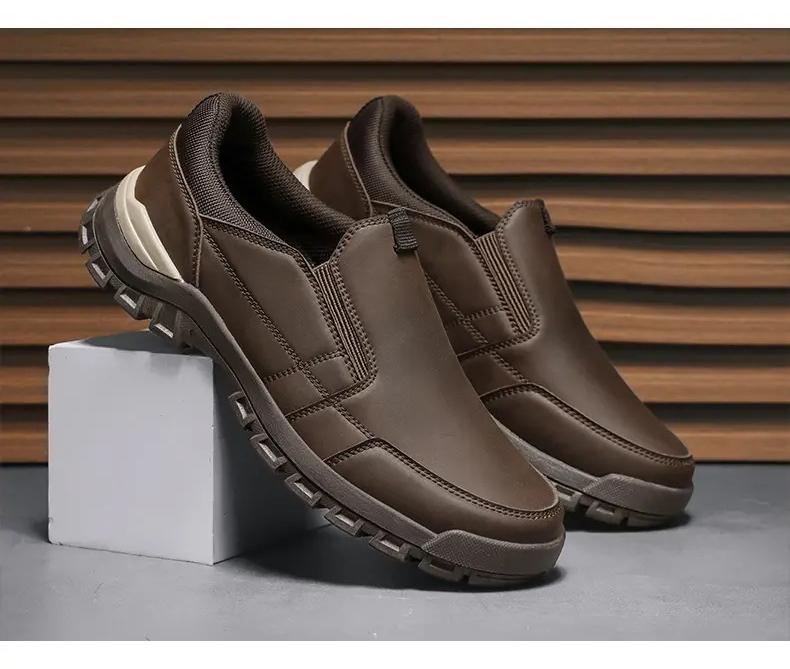 BIGWIG Men's Slip-On Athletic Shoes, Outdoor Hiking Shoes, lightweight and flexible, suitable for casual wear, walking, and outdoor activities, classic athletic hiking shoes, comfortable slip-on design