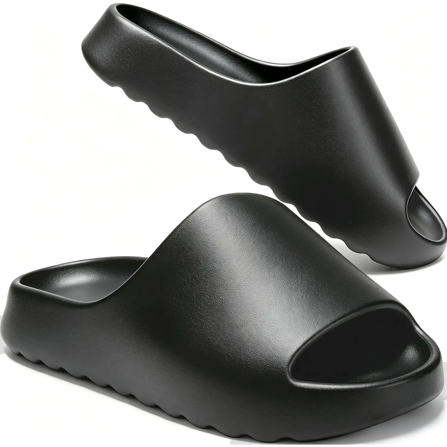 Cloud Slides for Women and Men - Platform EVA Sandals Non-Slip Quick-Drying Lightweight, Thick Sole Open Toe Shower Shoes for Indoor Outdoor