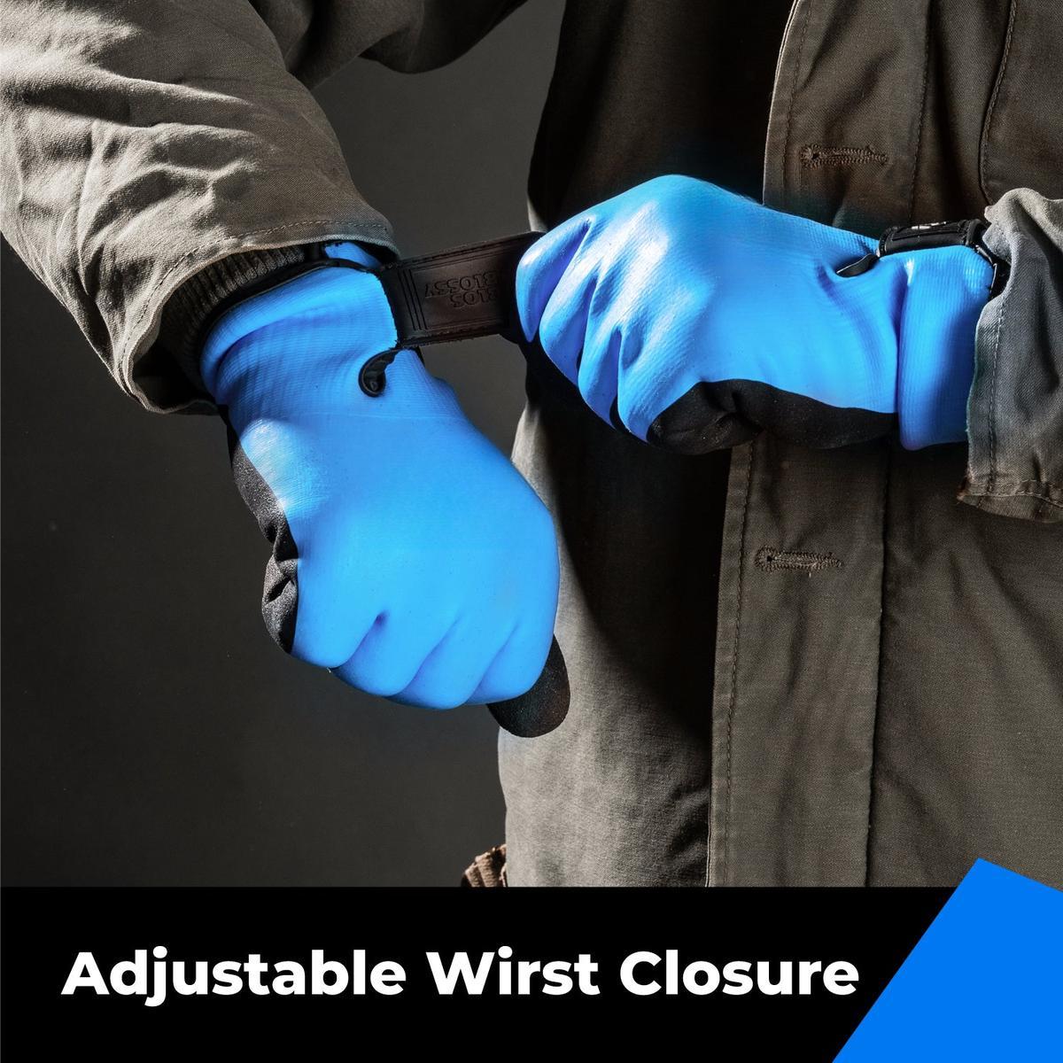 Heavy Duty Winter Gloves, Latex Fully Soaked, 100% Waterproof Gloves, Thermal Insulated Winter Dipped Gloves