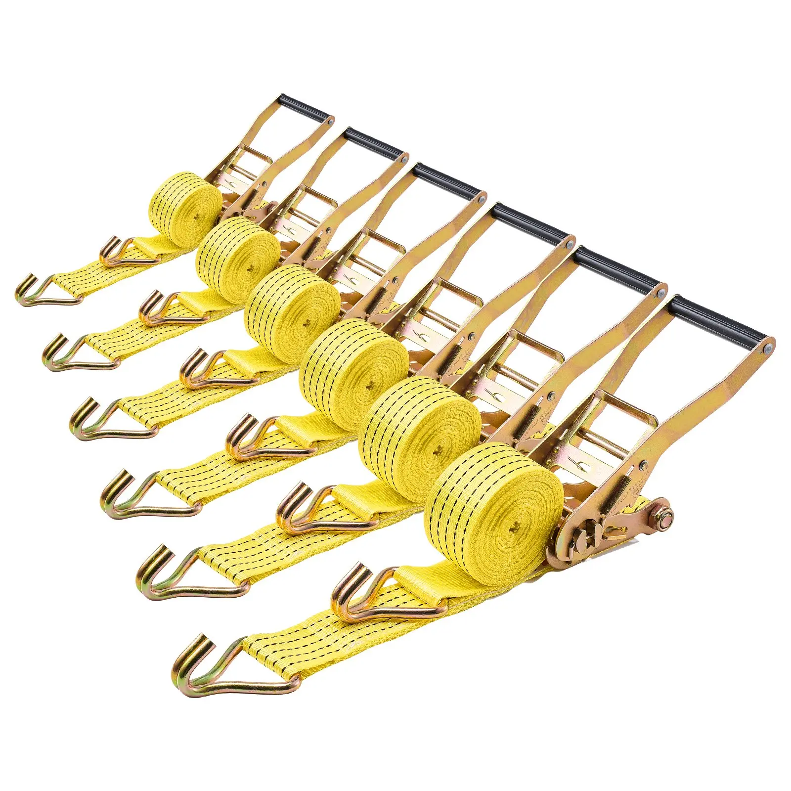 【DealsForYouDays】VEVOR Ratchet Straps, 2 inx 15 ft, Heavy Duty Tie Down Straps with Double J Hook, 5000 lbs Break Strength, Carry Bag, Tie Down Ratcheting for Moving, Trailers, Motorcycles, Kayaks, Car Roof, 6 Pack