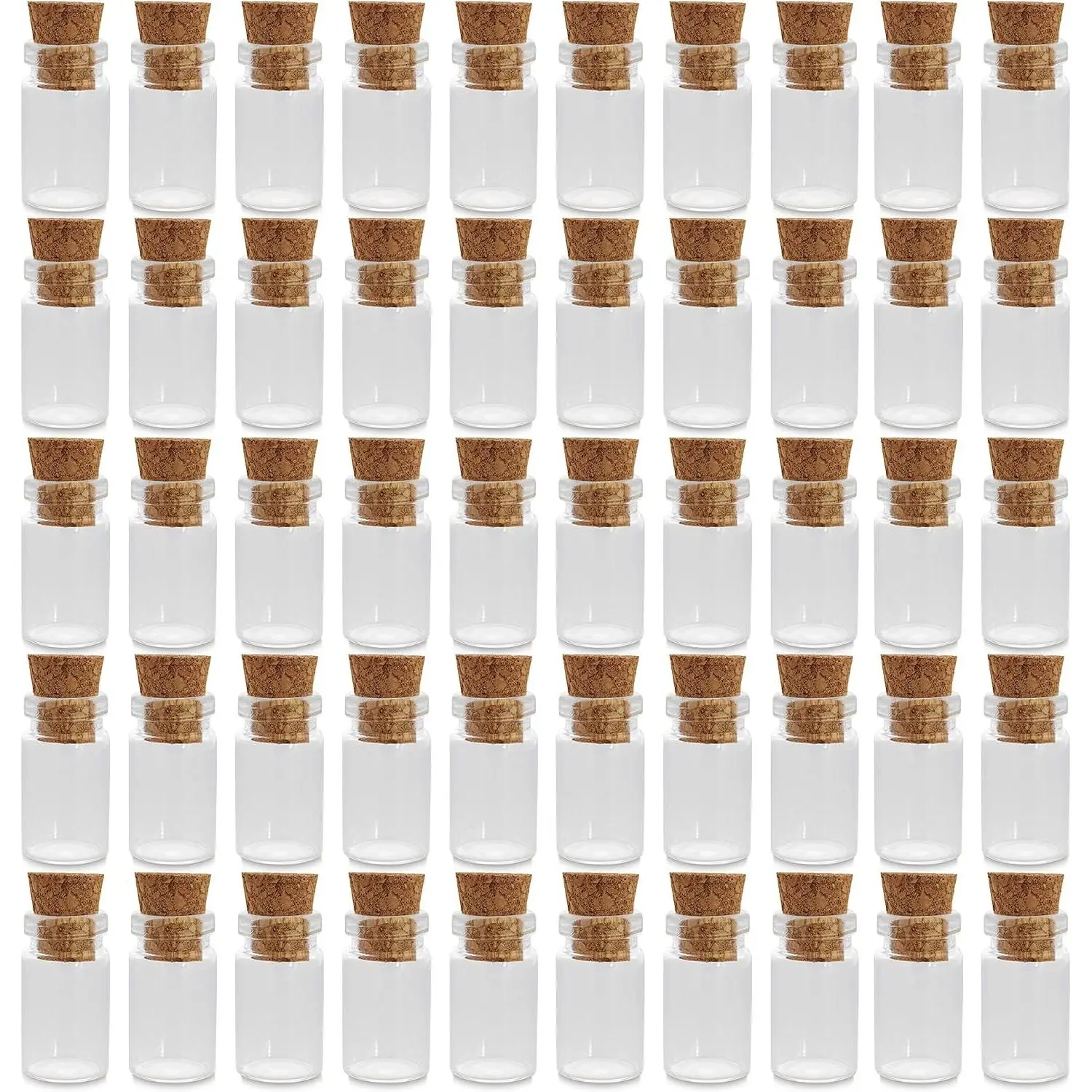 Clear Glass Jars with Cork Stoppers 50 Pack Mini Tiny Bottles for Arts Crafts Projects Decoration Party Favors 18mm x 10mm Diameter
