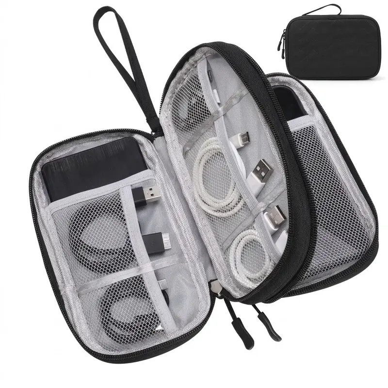 Portable Waterproof Double-Layer Travel Cable Organizer Pouch - Compact Multi-Use Accessories Carry Bag for Cables, Chargers, Phones, Earphones, Power Banks #SummerWins