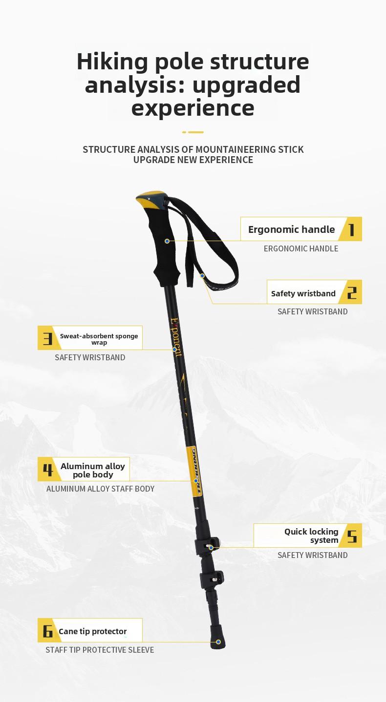 Abuda Outdoor Hiking Poles, Ultra-Light External Lock, 7075 Material, Trekking Poles, Walking Sticks, Walking Poles