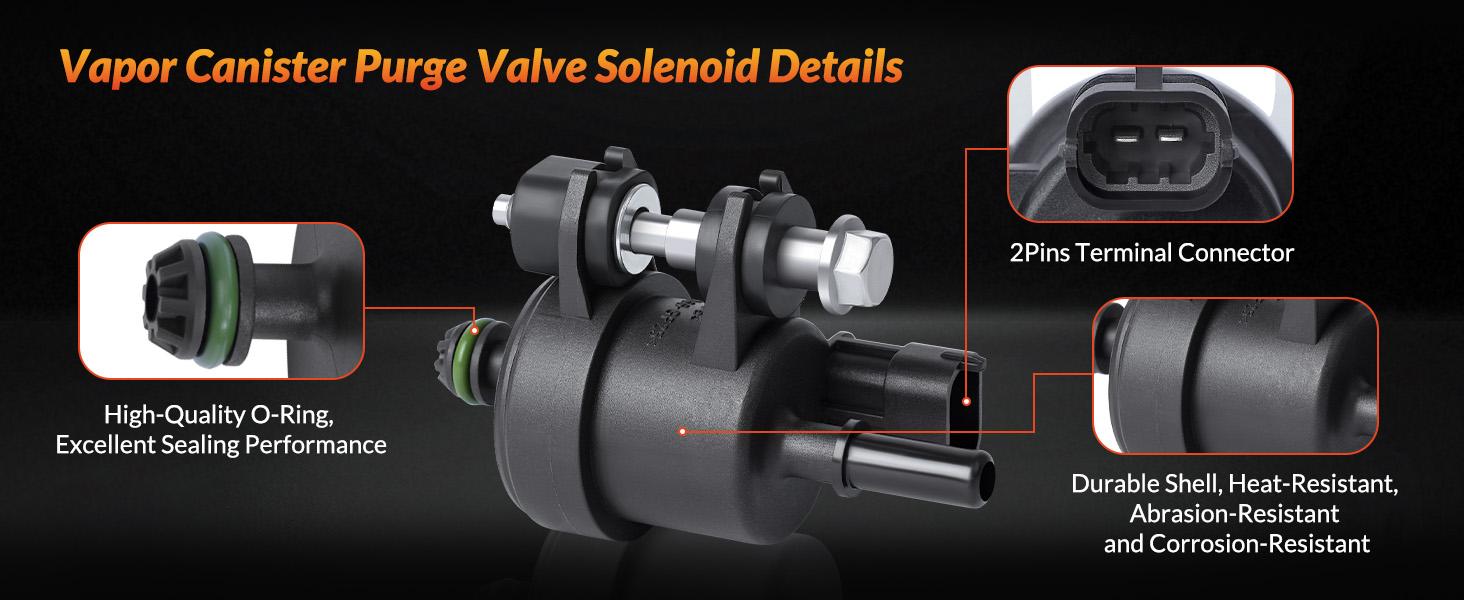 Vapor Canister Purge Valve Solenoid EVAP Compatible for Chevy Equinox, Camaro, Colorado, Traverse, Impala Volt & GMC Acadia, Terrain, Canyon & Buick Enclave, LaCrosse 12610560 12690512