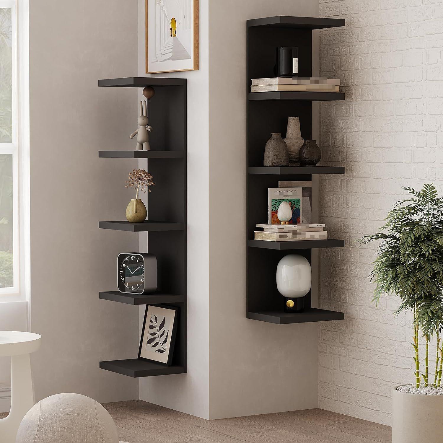 Wall Mounted Multi-Layer Floating Shelves, Modern Display Storage Rack for Living Room, Bedroom & Office Decor
