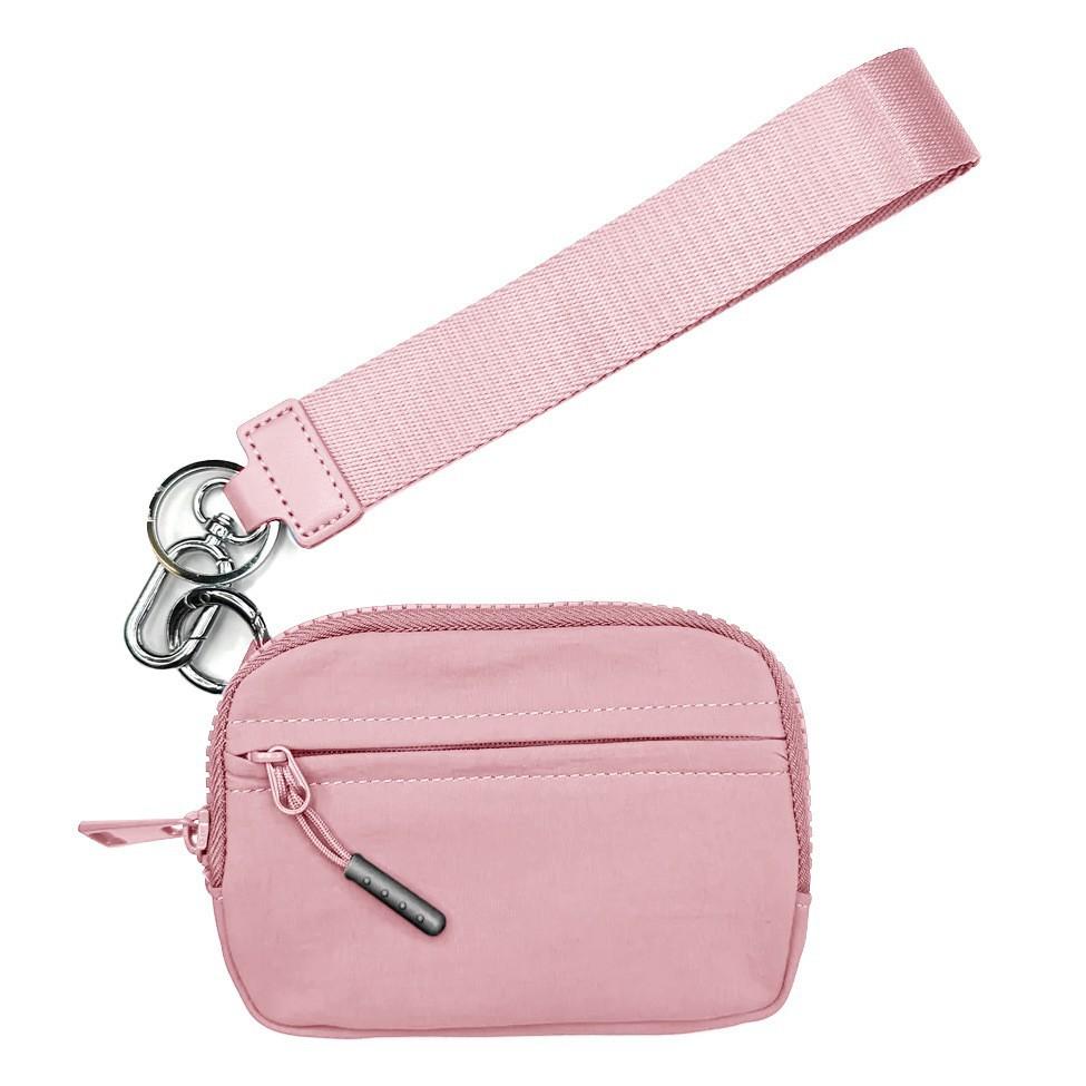 Women's Chic Waterproof Nylon Wristlet - Multi-Functional Coin/Card Pouch | Keychain & Secure Zipper | Compact Everyday Essential
