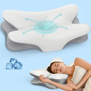 Cervical Neck Pillow for Pain Relief - Ergonomic Side Sleeper Pillow for Neck Support, Cooling Memory Foam Pillows for Sleeping, Contour Pillow Orthopedic Bed Pillow for Back Stomach SleepersGift.
