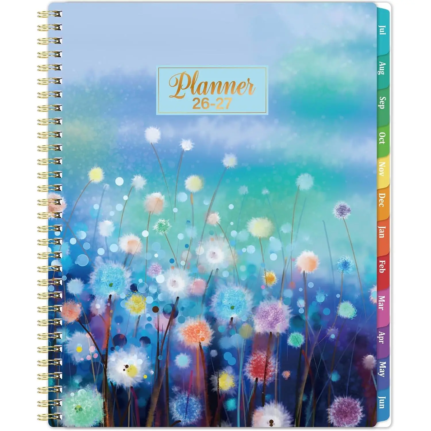 Planner 2026-2027,Weekly and Monthly Planner 26-27,11” x 8.5” | Jul. 2026 - Jun. 2027,Weekly and Monthly, Colorful Tabs,  Pocket, Holidays, -Wire Binding