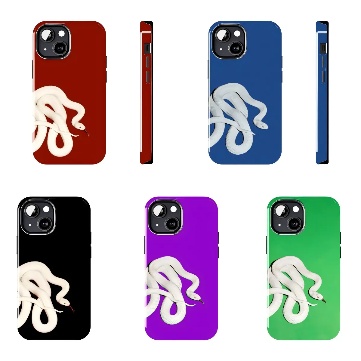 White Snake Phone Case, Minimalist Snake Aesthetic Cover, Albino Serpent Reptile Design, Clean Modern Animal Art, Gothic Nature Style, Unique Gift for Snake Lovers, Compatible with iPhone 11–17 Pro Max/Plus & Samsung Galaxy S23–S25 Series
