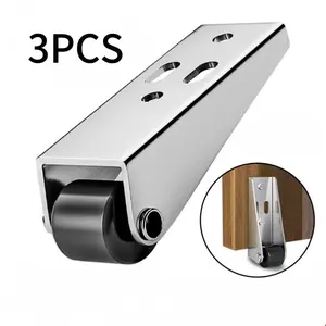 3pcs of Rubber Silent Support Wheels for Furniture Drawer Doors, Designed for Vertical Micro Furniture Movement with Load-Bearing Plastic Steel Universal Support for Sagging Doors.