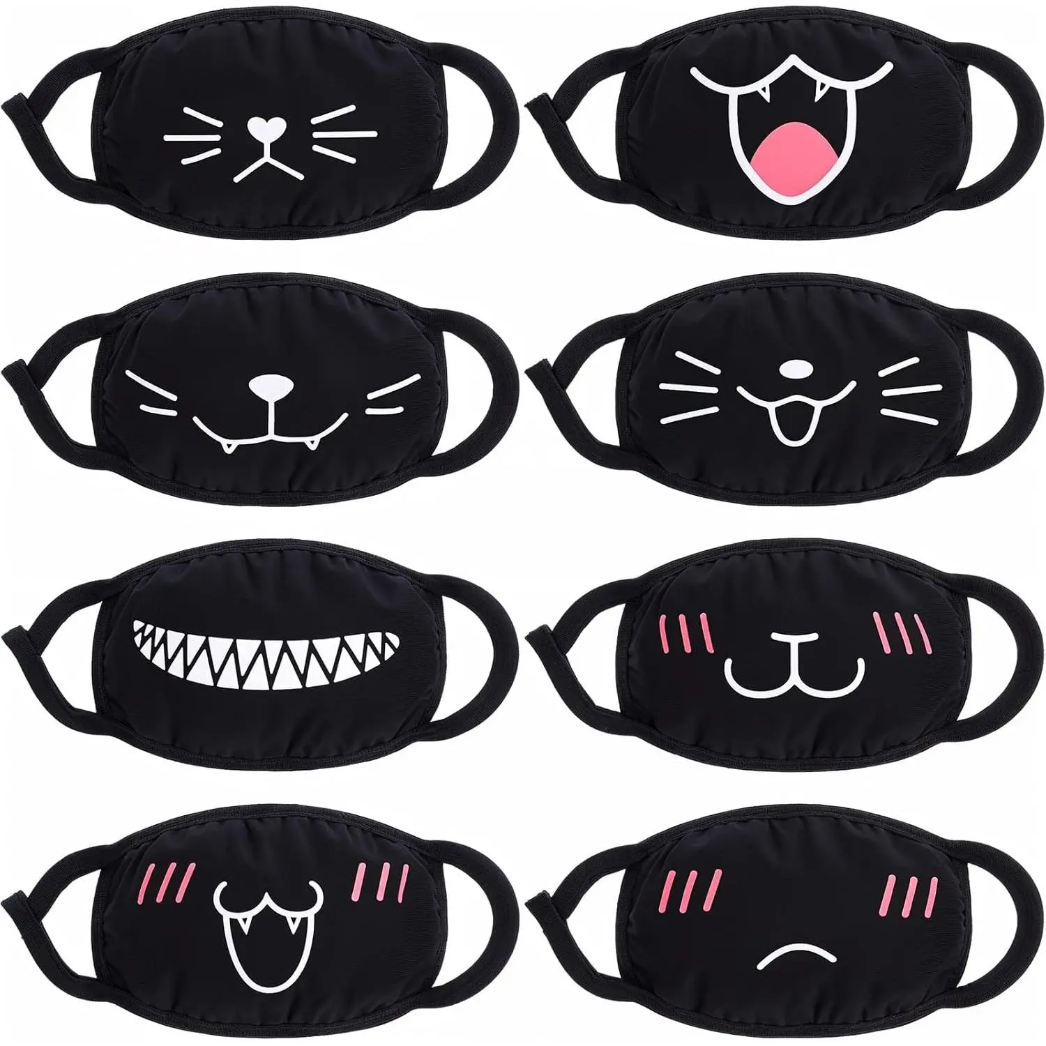 Kawaii Cotton Reusable Washable Anti-Dust Anime Face Masks for Women Men