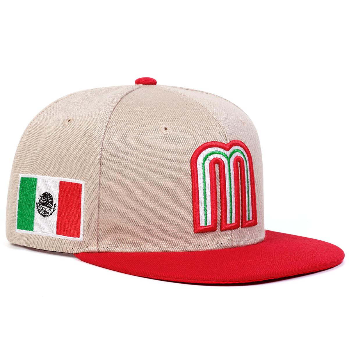 2026 Breathable Adjustable Baseball Cap, Unisex Mexico Flag Letter M Flat-Brimmed Cap, Casual Hip-Hop Street Style Dad Hats, Lightweight Design, for Sports, Travel and Daily Wear, Suitable for All Seasons