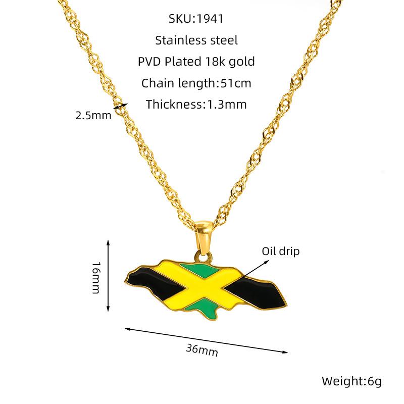 Various Countries Map Pendant Necklace Jewelry, Stainless Steel Necklace