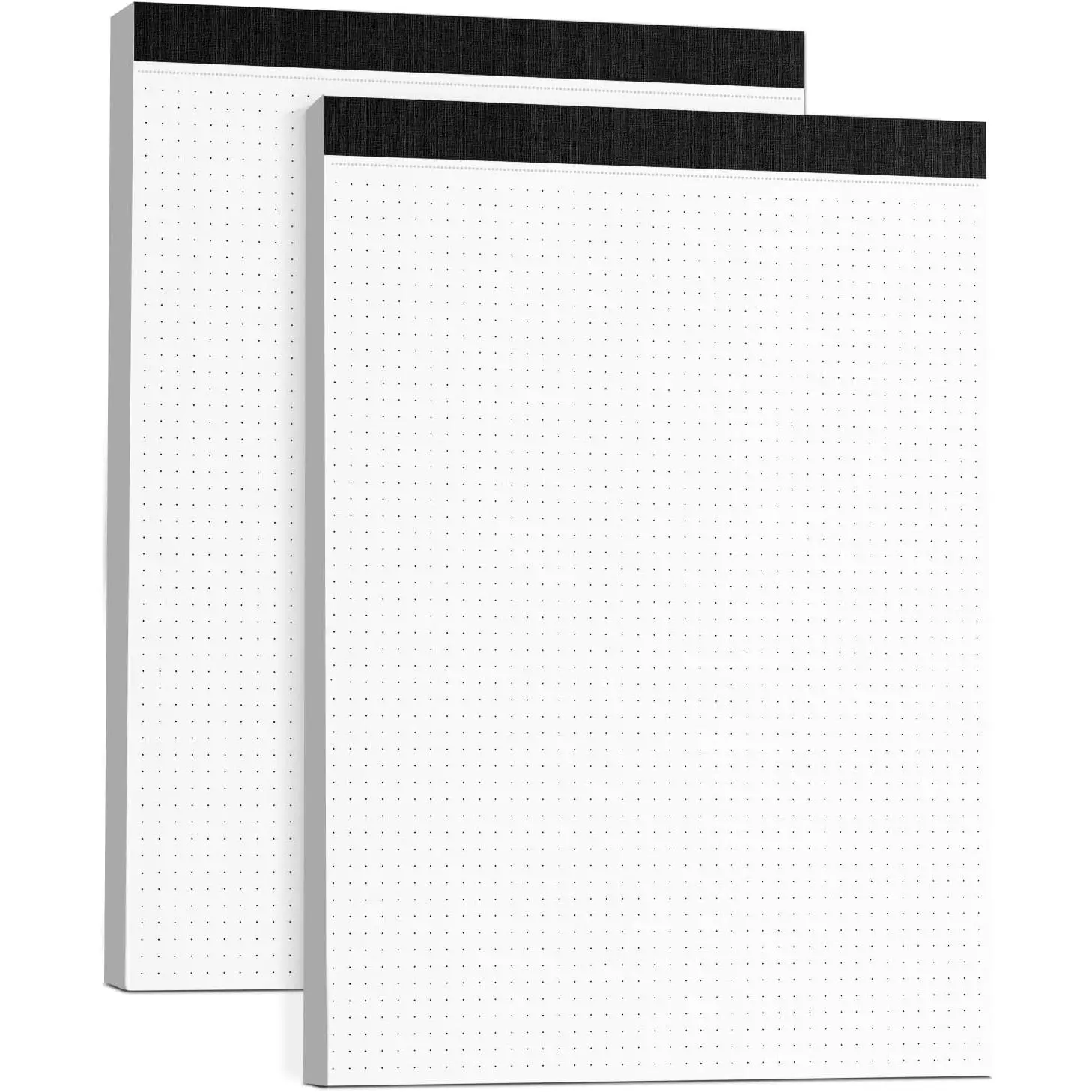Dot Grid Desk Notepad 2 Pack 8.5 x 11 Dot Paper Pad, 30 Sheets per Pad, White, 5x5 (5 Dots per inch), Easy- Perforations, 8.5"x11" Dot Grid Paper Note Pad