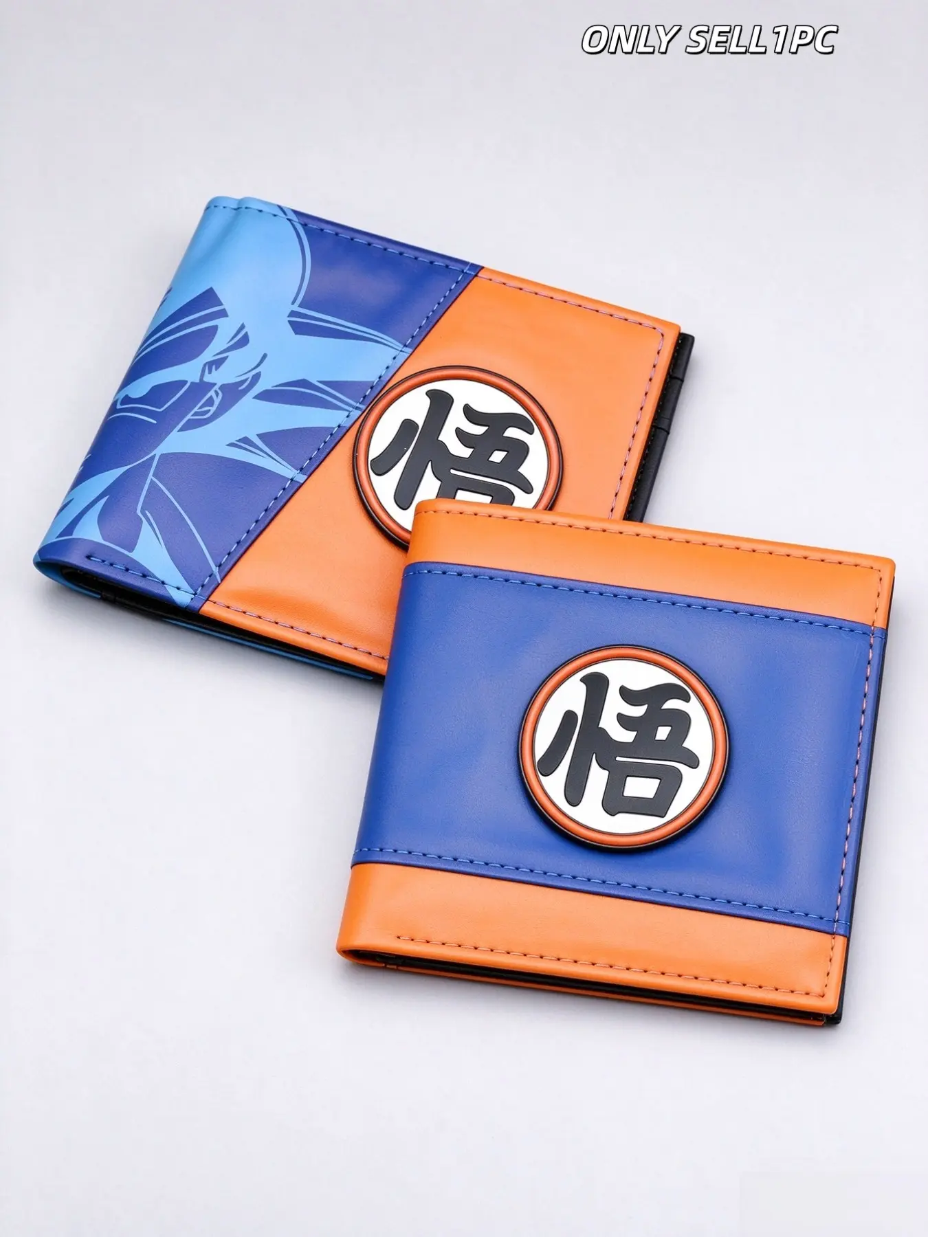 1PC Go Character Logo PU Durable Bifold Wallet, Cartoon Pattern Short Purse Card Holder, Nice Gift