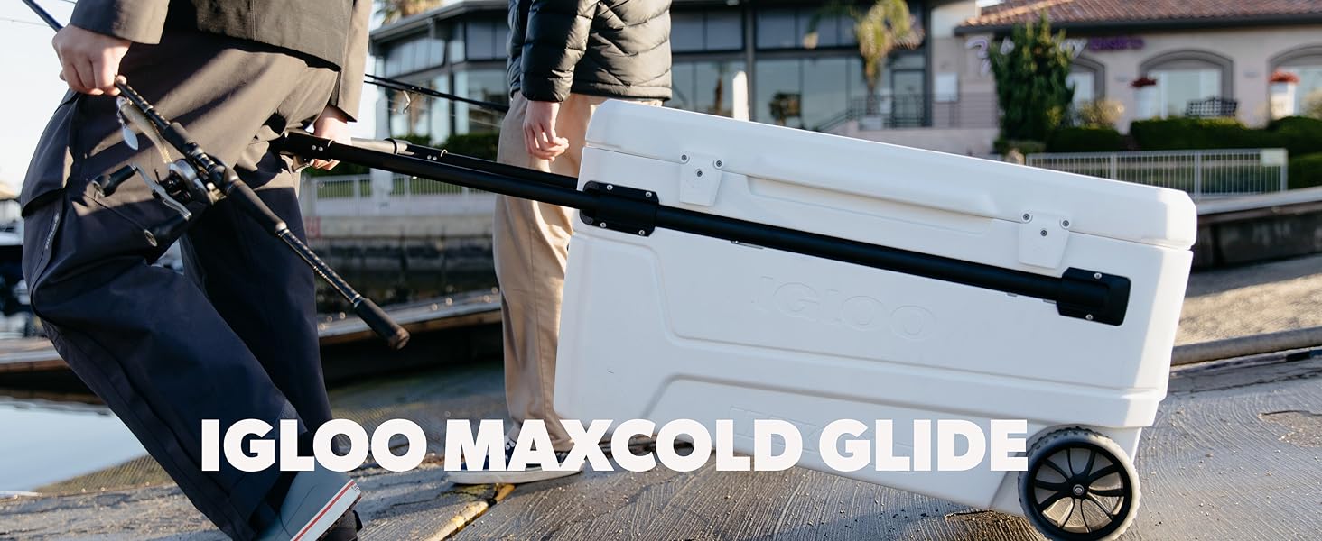 Igloo Maxcold Glide 110Qt Wheeled Cooler |   Insulated Hard Shell Ice Chest