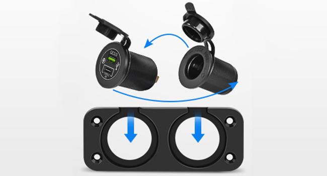 Nilight PD Type C and USB Charger Socket Pre-Wired 12V 24V