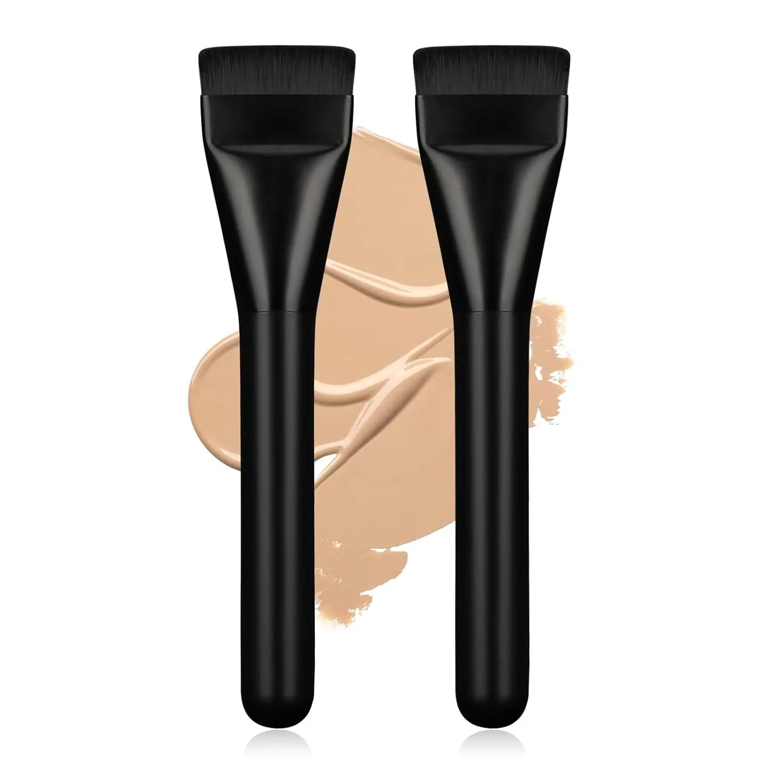 2Pcs Flat Foundation Brush,Face Mask Brush Makeup Spatula Facial Brush for Liquid Foundation Mask,Premium Face Korean Makeup Brush for Blending Cream, Face Makeup Brushes
