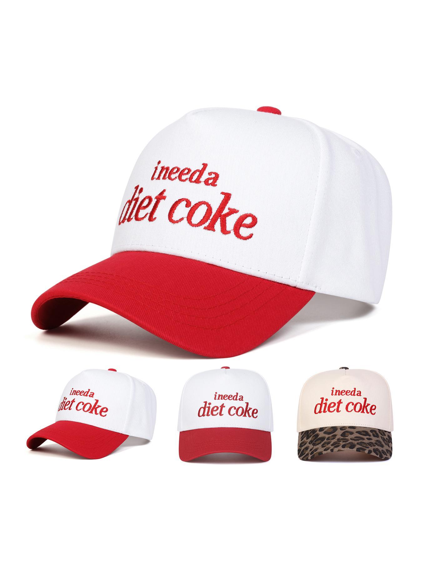 Unisex Diet Coke Five-Sided Baseball Cap, Adjustable Outdoor Sun Protection Hat, Casual Fitted Woven Fabric for Spring & Fall Travel, Quality Caps