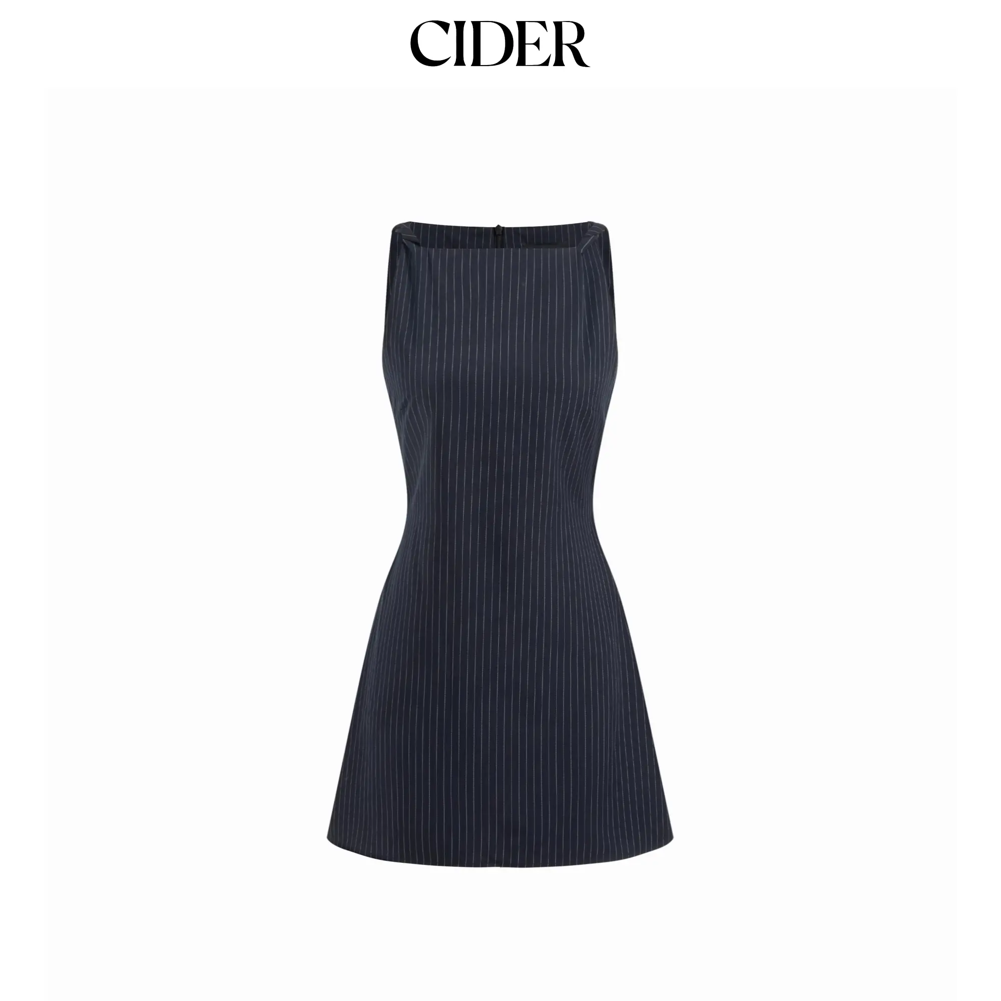 Cider Striped Boat Neck Twist Tie Back Mini Dress SohoChic