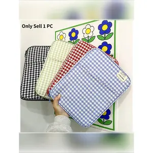 Plaid Laptop Bag for 13-14 Inch Laptops - Shockproof Multi-Layer Sleeve Compatible with 9.7-11 Inch iPad Pro/Air/Mini, Tablet Laptop Computer Bag