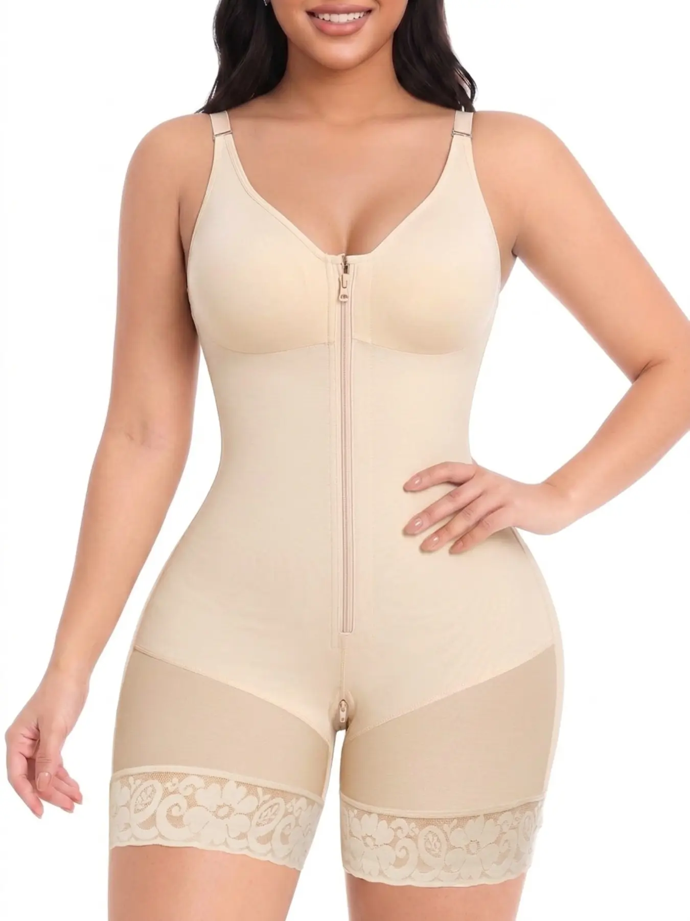 Women's Shapewear Waist Trainer with Zipper, Postpartum Belly Control and Butt Lifting, Full Body Sculpting, Daily Use