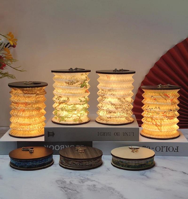 Foldable Table Lamp Touch Dimmable LED Portable Lantern Light USB Rechargeable Tent Read Bedroom Bedside Lantern Night Light