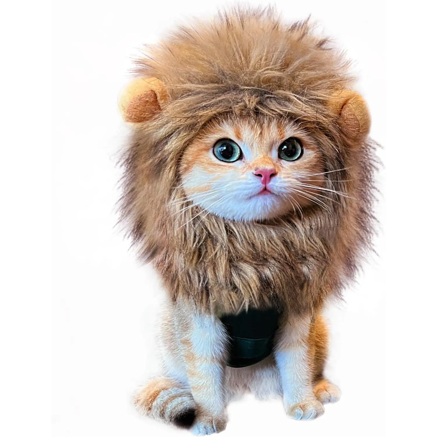 Adjustable Washable Fur Cat Lion Mane Wig Costume - Pet Fancy Dress, Halloween Wear for Holiday Party
