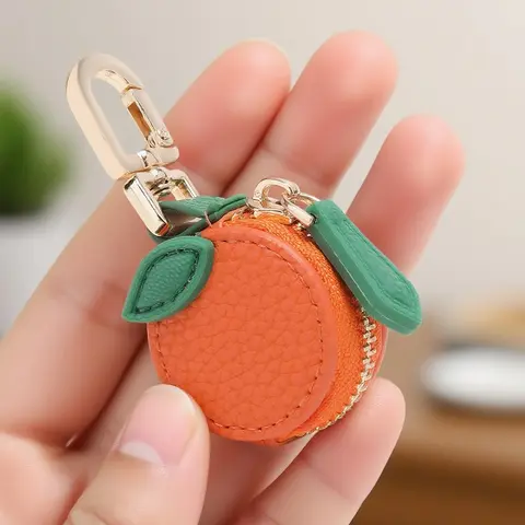 Cherry-Shaped Mini Coin Purse Keychain, Cute Zipper Pouch and Bag Charm for Coins, Earbuds and Small Items, Christmas Gift for Travel and Everyday Use