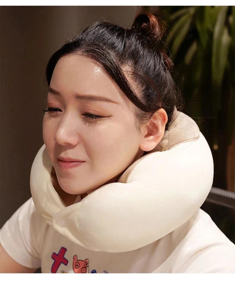 2026 Cute Sofa Cushion Cat Office Napping Pillow Cartoon Caterpillar U-shaped Pillow Crystal Velvet Portable Travel Neck Pillow