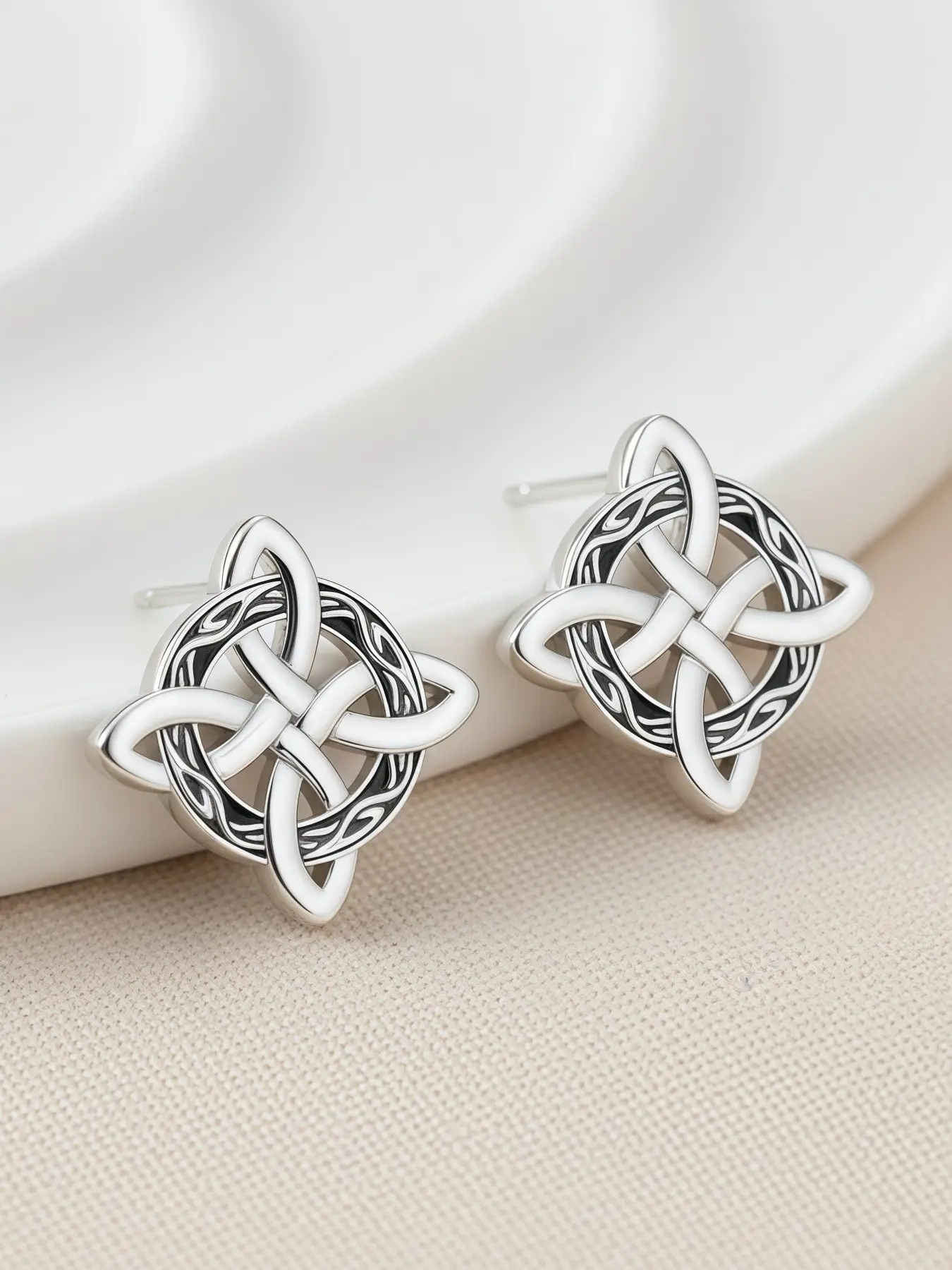 Vintage Celtic Knot Earrings, Unique Design Earrings, Intricate Silver Studs, Dainty Everyday Jewelry, Perfect Gift For Celtic Jewelry Lovers, #TikTokMadeMeBuyIt #CelticStyle #DaintyEarrings