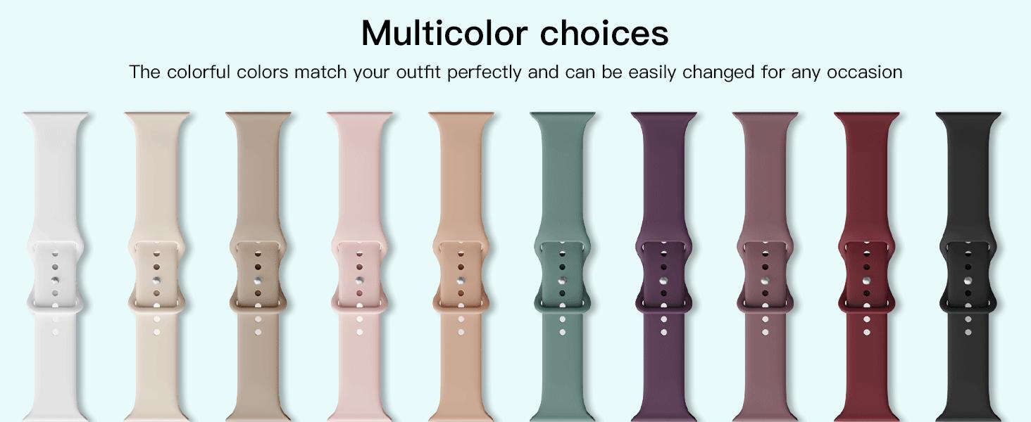 Sport Silicone Band Compatible with Apple Watch Bands 38mm 40mm 41mm 42mm 44mm 45mm 46mm 49mm for Women Men, Soft Wristband Water-proof Strap for iWatch Bands Series 11 10 9 8 7 6 5 4 3 2 1 Ultra SE