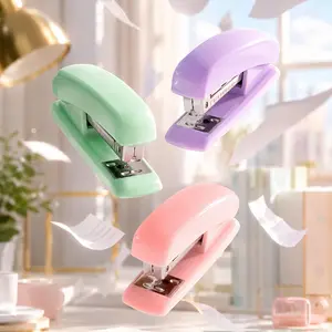 Macaron Color Desktop Stapler, Fashionable & Cute Design, Girly Office Supplies, Office Stationery, Office Accessories, Easy Operation, Durable for 24/6 Staples, Ideal for School Use