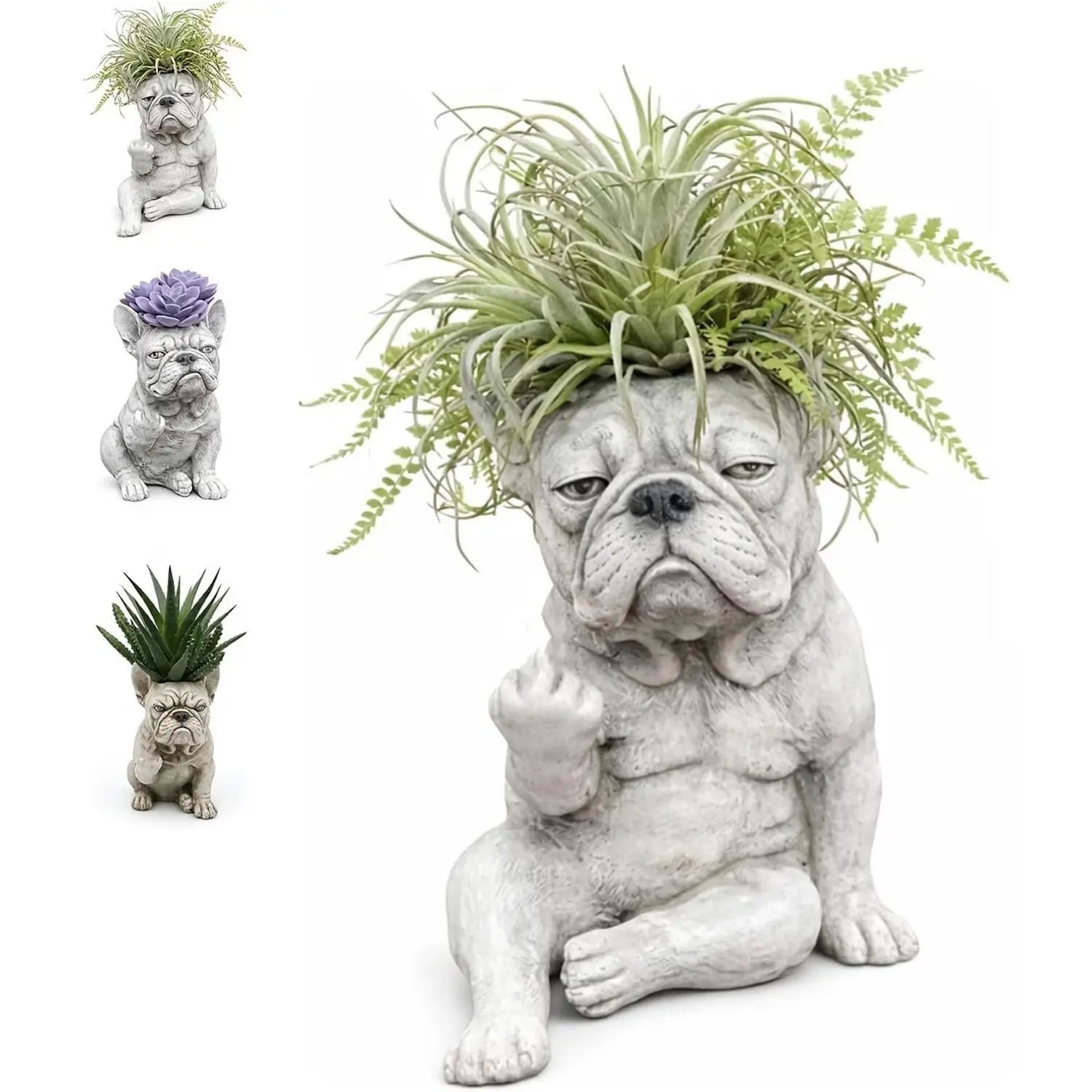 Halloween-themed fighting dog-shaped flowerpot, cute dog sculpture as a potted plant container, desk, balcony or garden tabletop green plant holder, Thanksgiving and Christmas festive atmosphere home decoration item