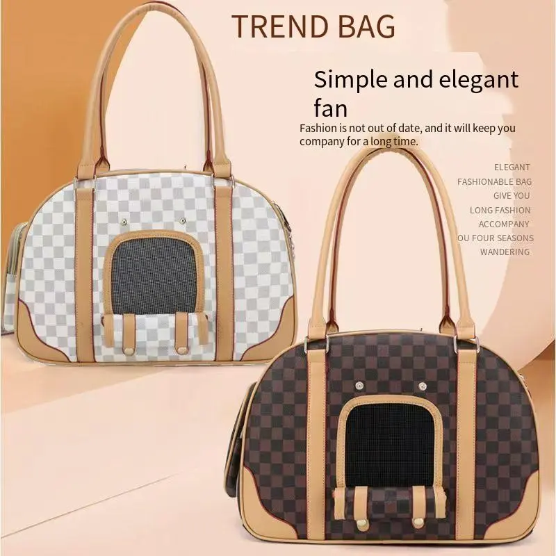 Pet Handbag PU Leather Multi-Functional Large Space Breathable Cat Dog Bag, Ideal for Travel and Commute, Versatile Pet Carrier, Puppy Carrier Purse