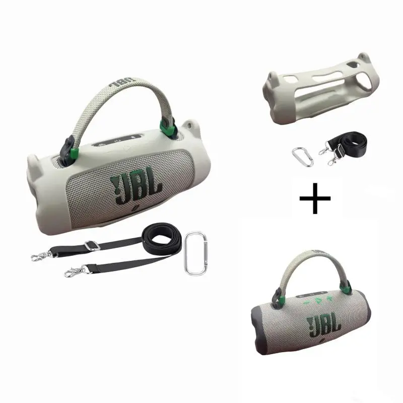 for JBL Charge 6 Waterproof Portable Bluetooth Speaker Silicone Case,Soft Protective Sleeve Cover with Shoulder Strap for JBL Charge 6 Speaker，This product comes with a protective case and a speaker. IP68 waterproof  portable bluetooth spea