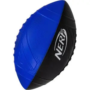 NERF Kids Foam Football - Pro Grip Youth Soft Foam Ball - Indoor + Outdoor - Small NERF Foam Football - 9" Inch Youth Sized Ball - Blue + Black