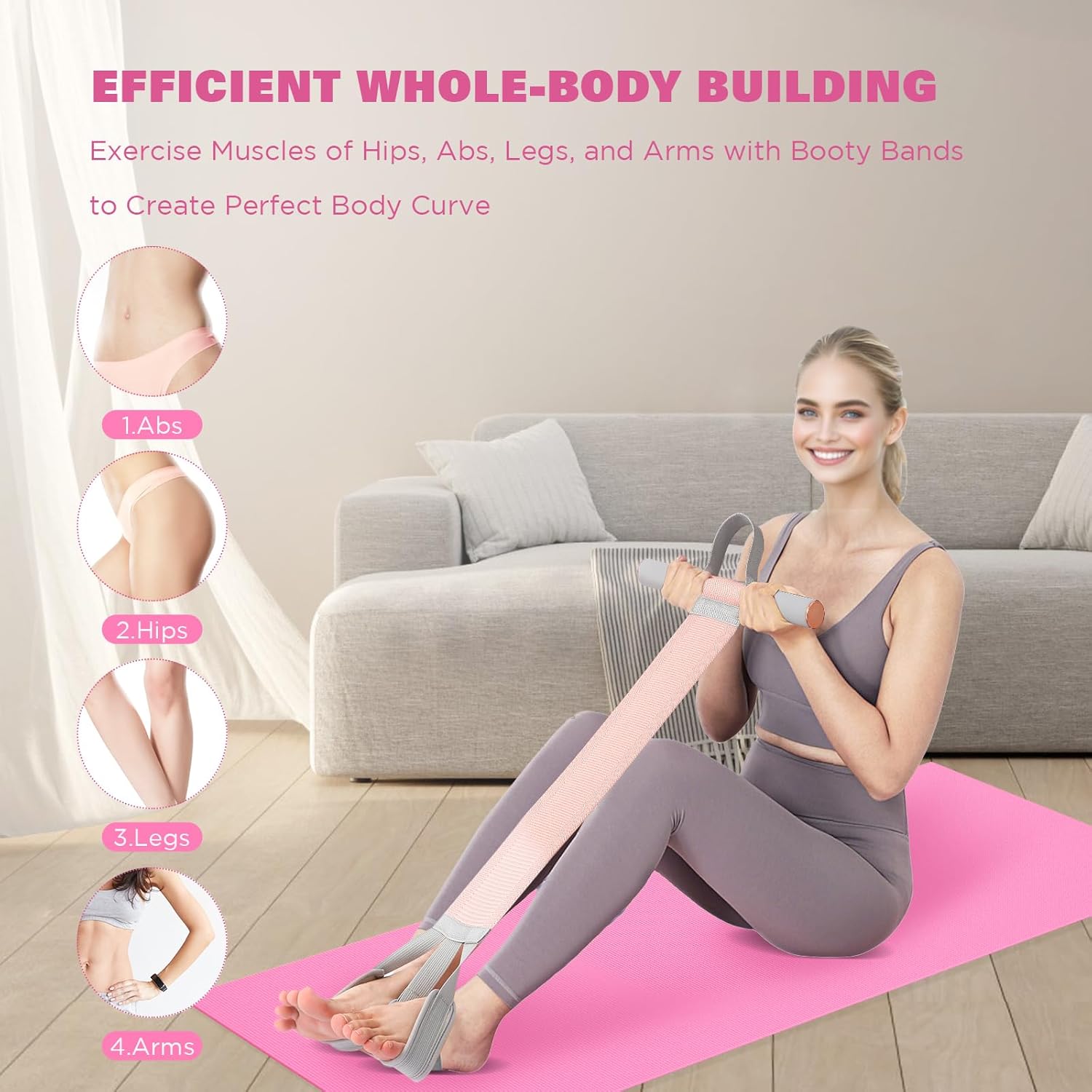 Fitness Resistance Band with Handles & Non-Slip Pedal, 150lb Fabric Exercise Bands, Yoga Starter Sets Sit Up Pull Rope for Full Body Strength Training, Stretch Band Workout Equipment Fitness Resistance Band with Handles & Non-Slip Pedal, 150lb Fabric Exercise Bands, Yoga Starter Sets Sit Up Pull Rope for Full Body Strength Training, Stretch Band Workout Equipment