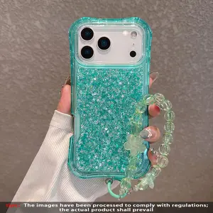 Anti-Drop Shockproof Smartphone Case with Wrist Strap, Decorative Smartphone Protector, Compatible with iPhone 17 Pro Max 17 16 15 14 13 12 11, Durable Protective Cover, Accessories
