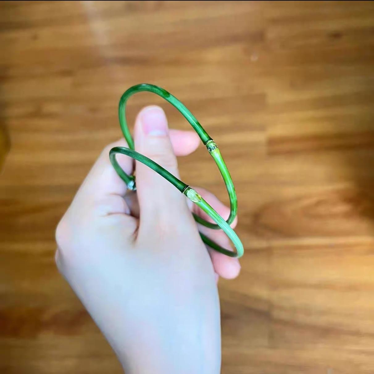 Bamboo Leaf Green Bracelet, Green Snake Green Bamboo, Chinese Style Niche Design, Tianshan Green, Qixi Festival Couple's Gift, Bracelet Jewelry