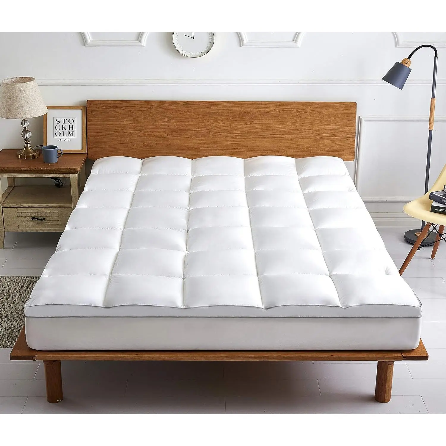 (TM) Extra Thick, Cooling Mattress Topper -- Pillowtop, Down Alternative Mattress Pad with Deep Pockets (8-21" Depth) Fits  Mattress Sizes, Helps Ease   & Protects Mattress -- Full