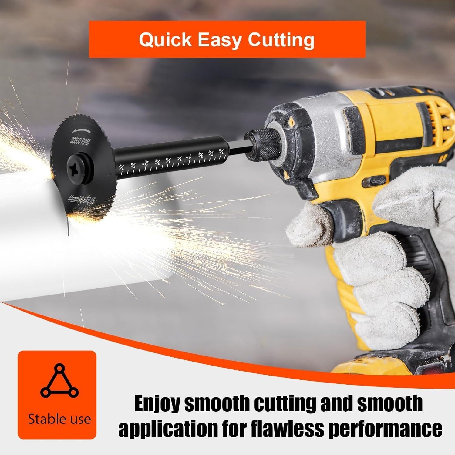 Inside Pipe ,6 pcs    with 3 Inch Scale 1/4" Hex Shank,  Tool Set for PVC, Plastic, Board, Copper,